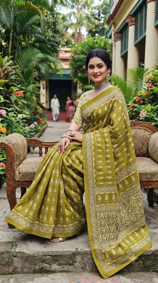 Floral_Print_Cotton_Blend_Saree