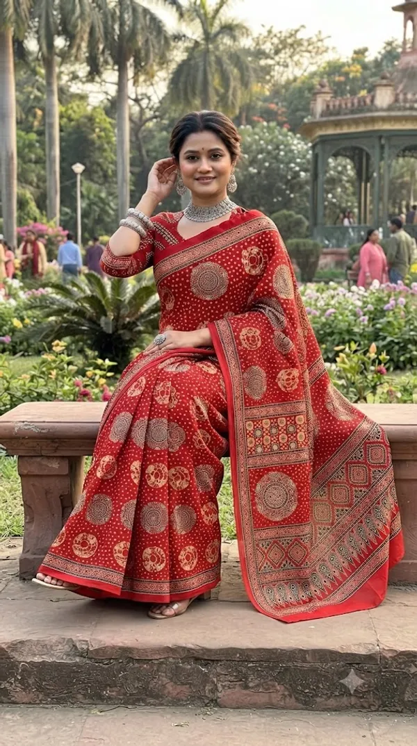 Floral_Print_Cotton_Blend_Saree