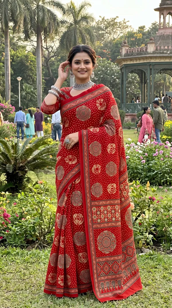 Floral_Print_Cotton_Blend_Saree