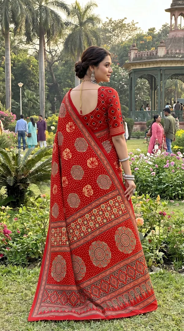 Floral_Print_Cotton_Blend_Saree
