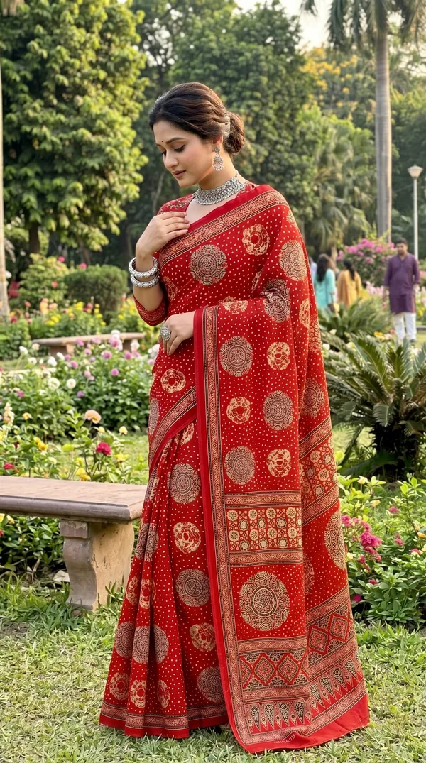 Floral_Print_Cotton_Blend_Saree
