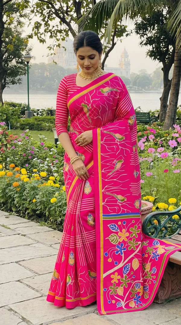 Floral_Print_Cotton_Blend_Saree