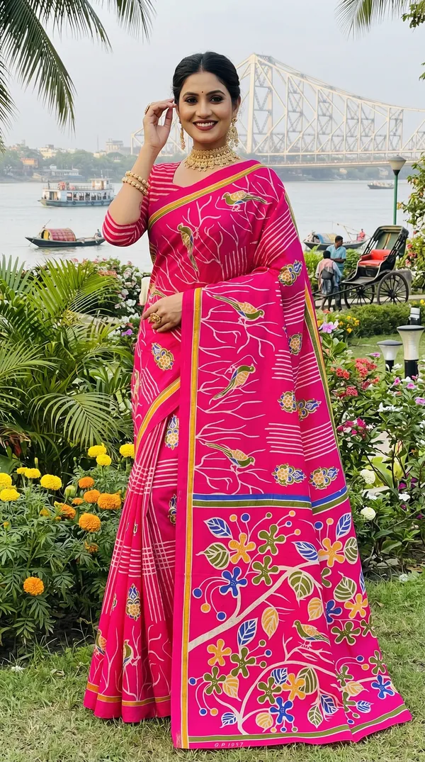 Floral_Print_Cotton_Blend_Saree
