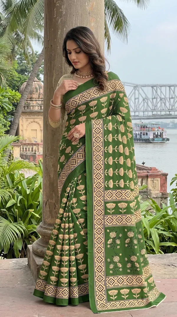 Floral_Print_Cotton_Blend_Saree