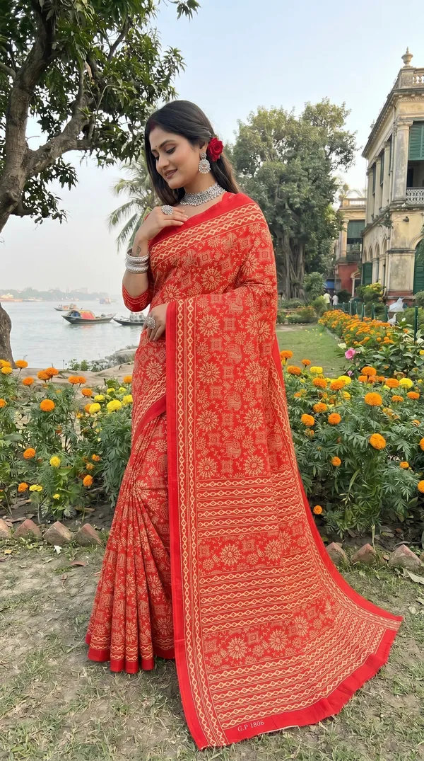 Floral_Print_Cotton_Blend_Saree