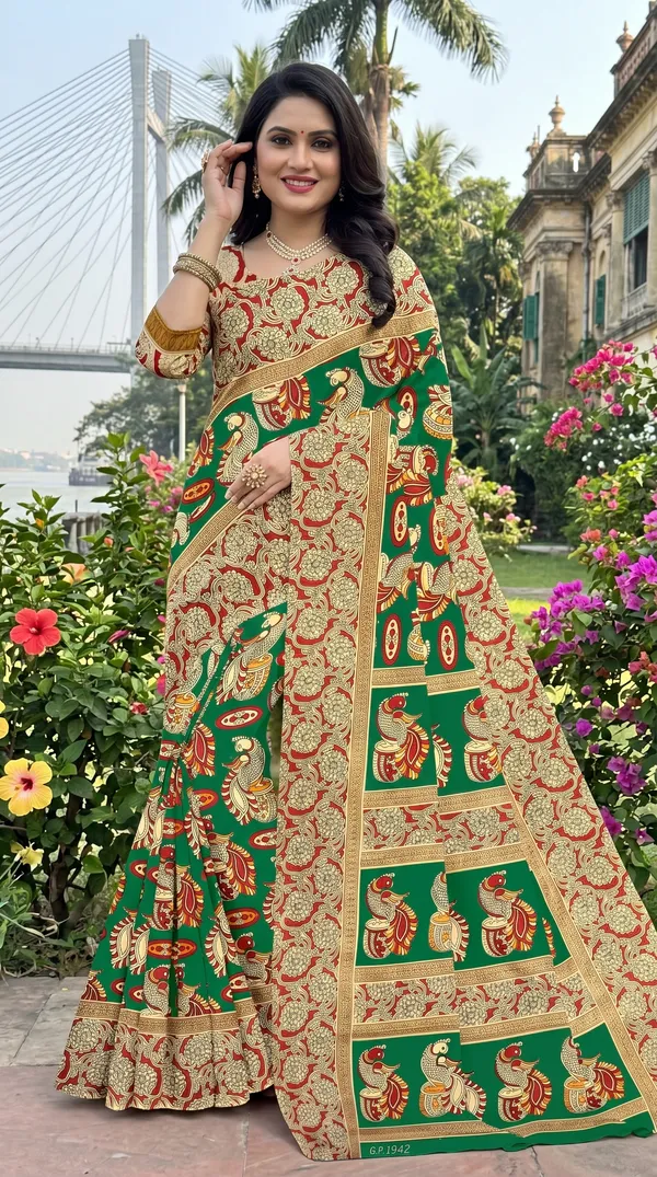 Floral_Print_Cotton_Blend_Saree