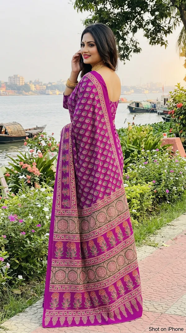 Floral_Print_Cotton_Blend_Saree