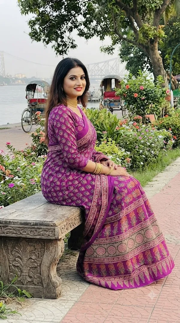 Floral_Print_Cotton_Blend_Saree