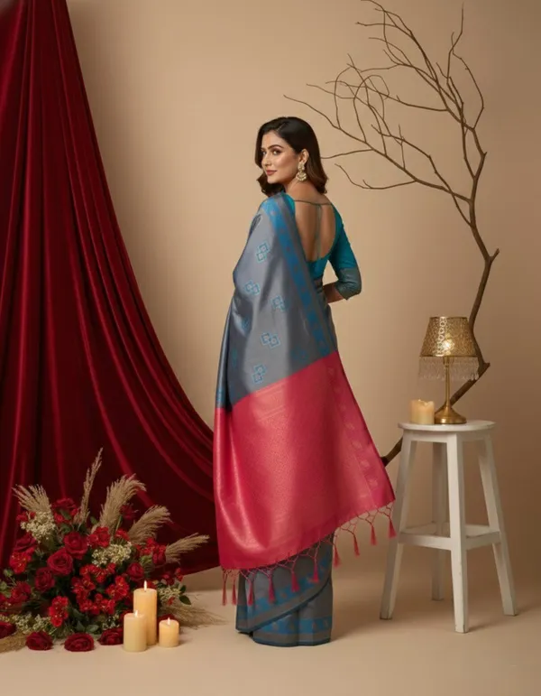Blue_Banarasi_Silk_Saree_For_Women