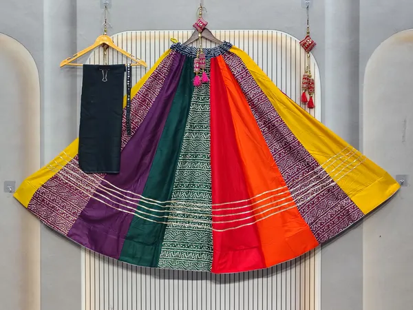 Multicolor_Pure_Rayon_Lehenga_Choli_Without_Dupatta_For_Women