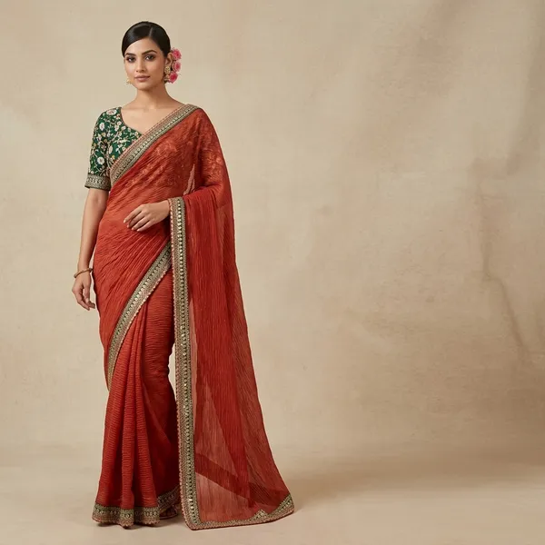 Maroon_Soft_Crush_Saree_For_Women