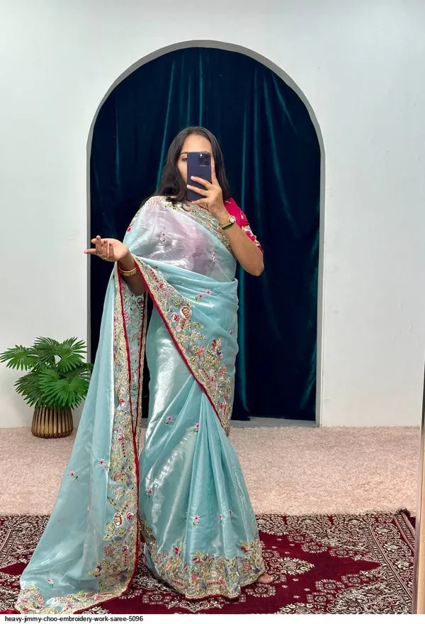 Blue_Jimichu_Silk_Saree_For_Women