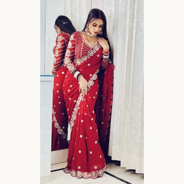 Red_Fendy_Chiffon_Silk_Saree_For_Women