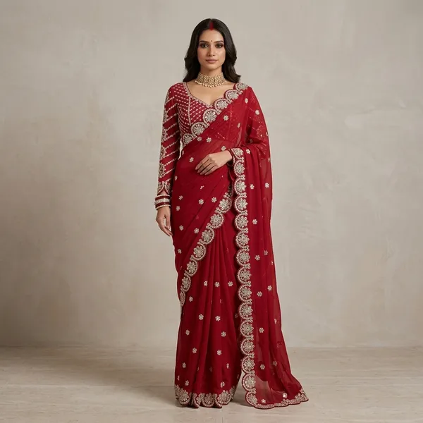 Red_Fendy_Chiffon_Silk_Saree_For_Women