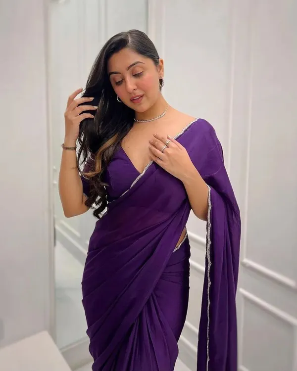 Purple_Georgette_Saree_For_Women