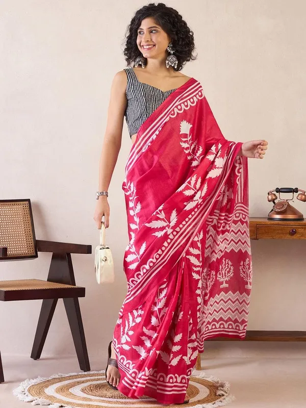 Pink_Cotton_Saree_For_Women