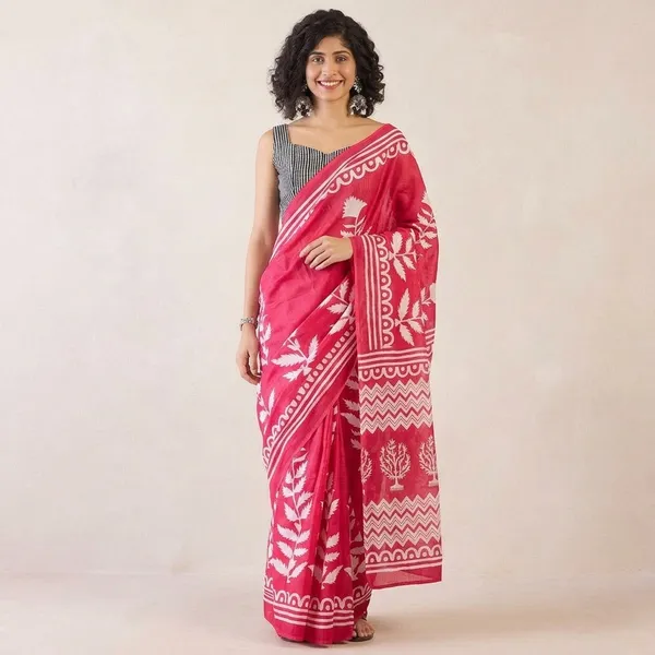 Pink_Cotton_Saree_For_Women