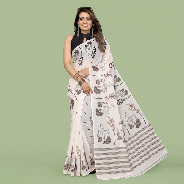Brown_Cotton_Saree_For_Women