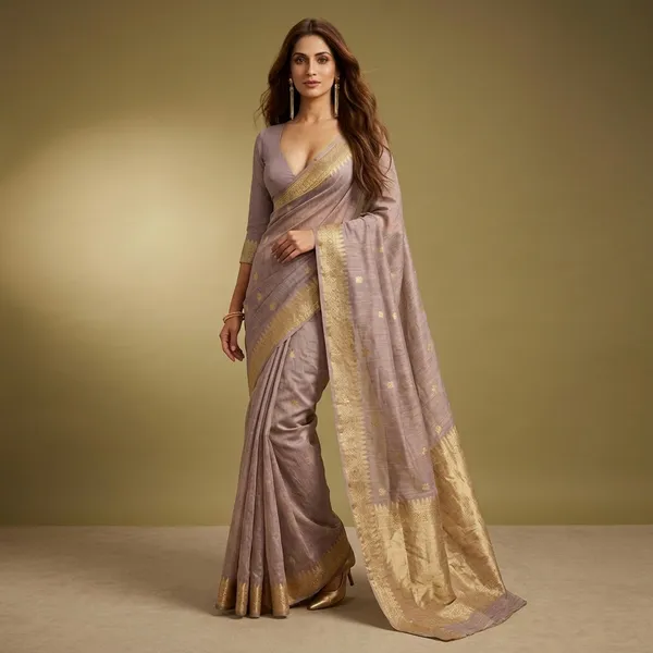 Peach_Linen_Saree_For_Women