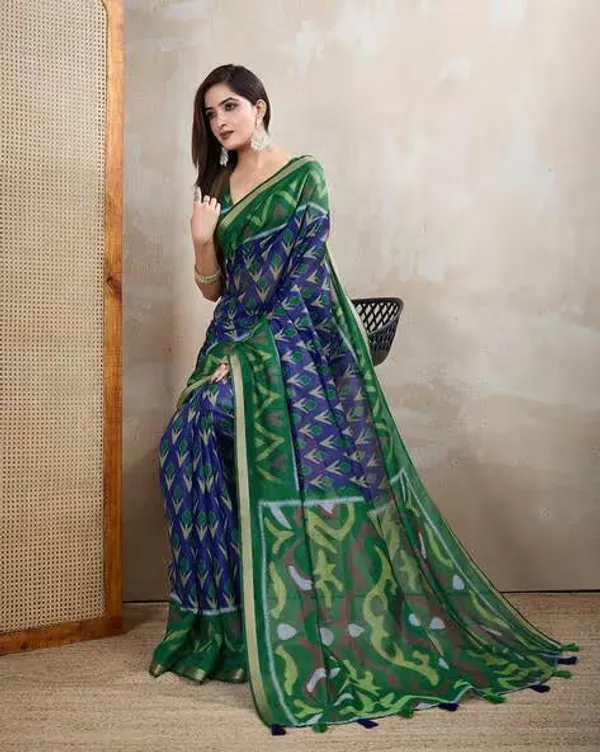 Navy_Blue_Chanderi_Saree_For_Women