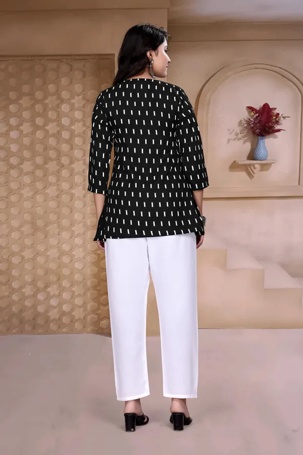 Black_Rayon_Only_Short_Kurti_For_Women