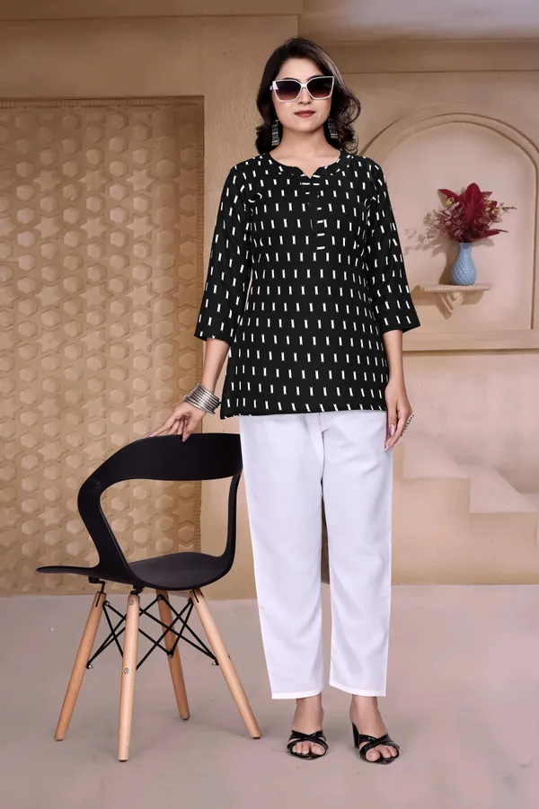Black_Rayon_Only_Short_Kurti_For_Women