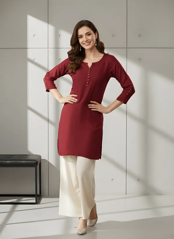 Casual_Woman_Black_Round-Neck_Tunic