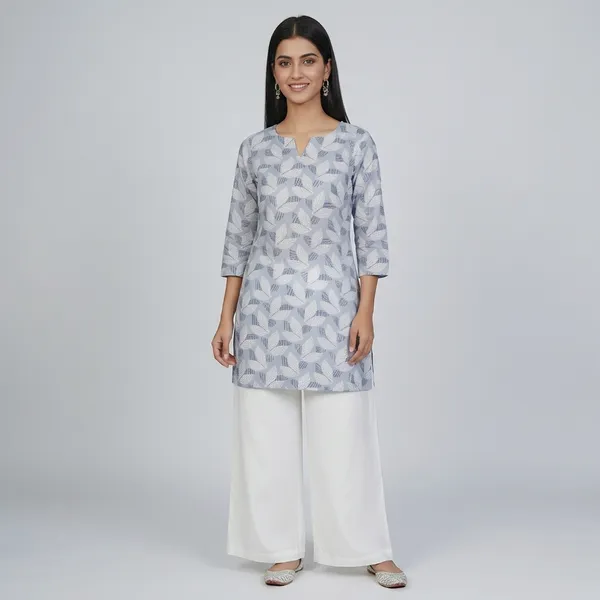 Light_Blue_Delta_Silk_Only_Short_Kurti_For_Women