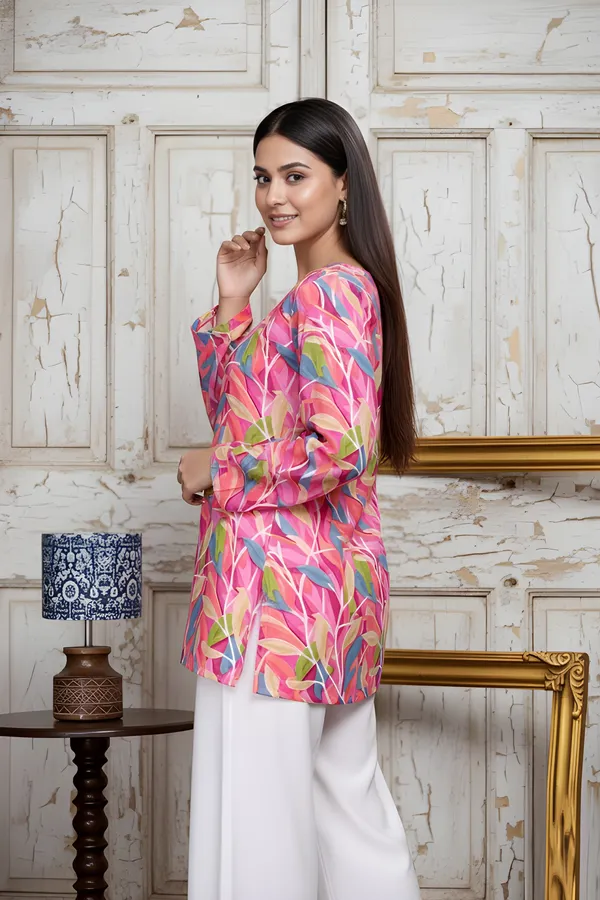 Pink_Cotton_Blend_Only_Short_Kurti_For_Women