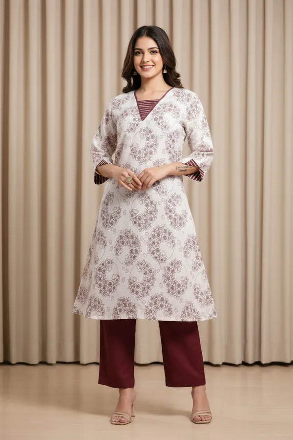 Maroon_Cotton_Kurti_For_Women