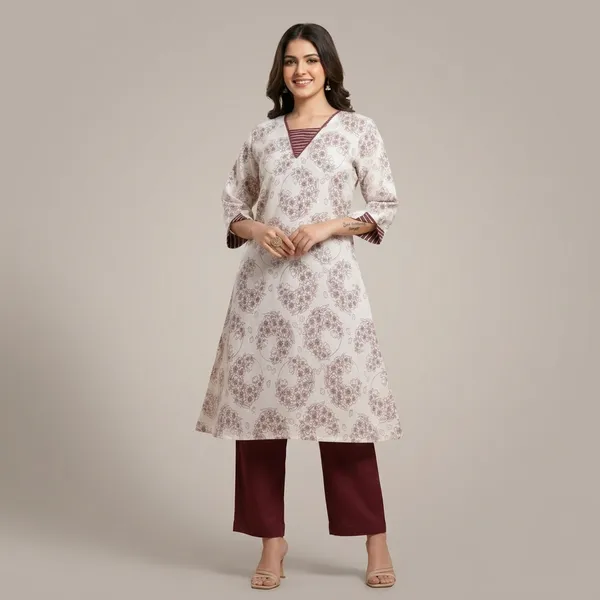 Maroon_Cotton_Kurti_For_Women