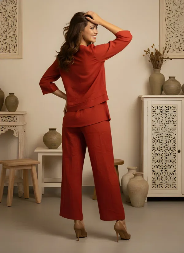 Orange_Cotton_Co-Ords_Set_For_Women