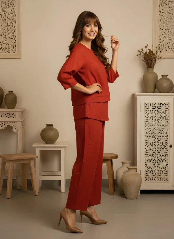 Orange_Cotton_Co-Ords_Set_For_Women