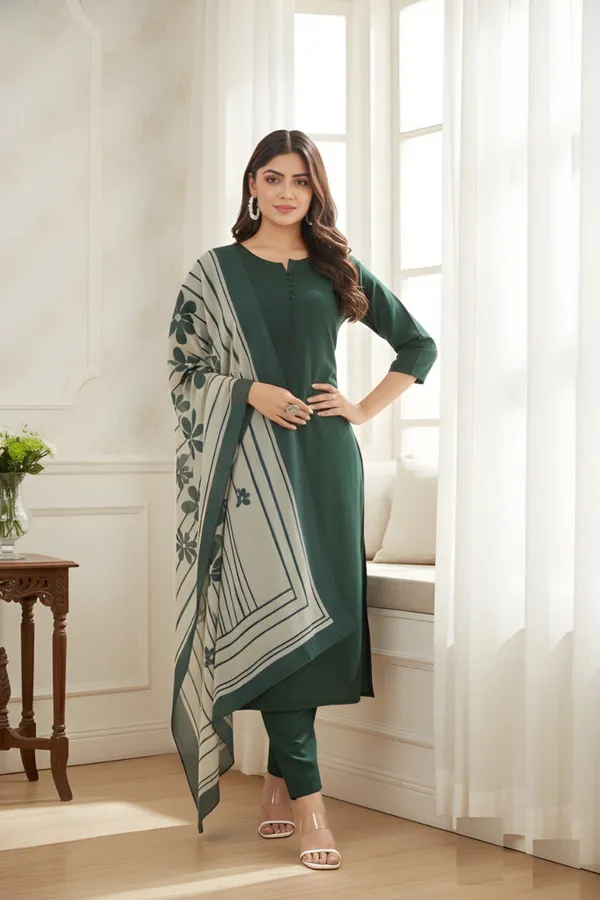 Green_Roman_Silk_Kurta_Set_For_Women