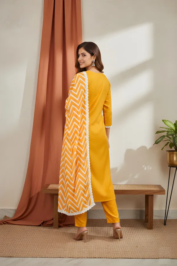 Yellow_Rayon_Kurta_Set_For_Women