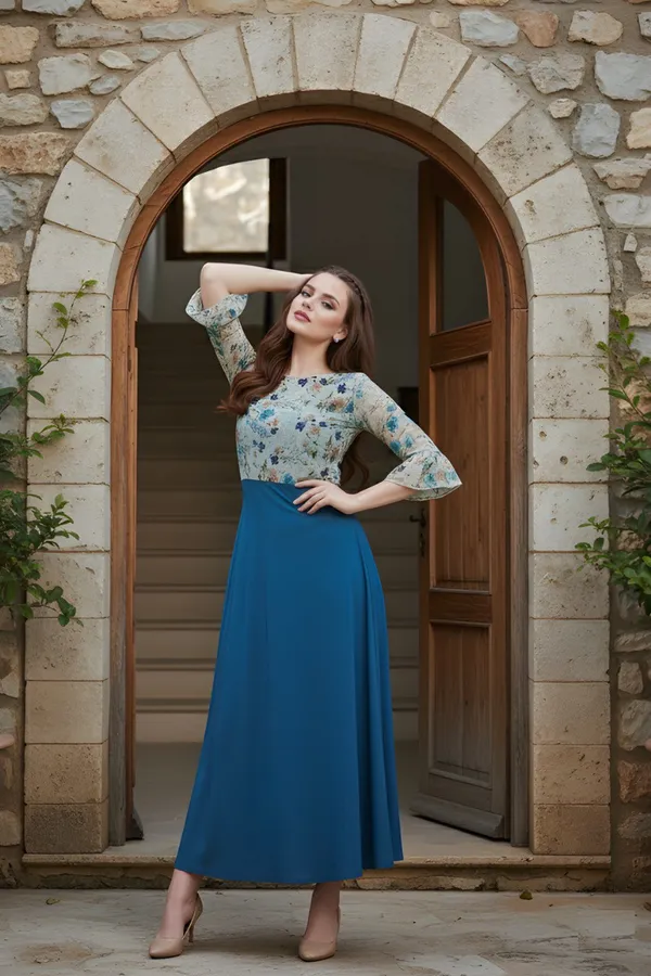 Blue_Cotton_Gown_For_Women