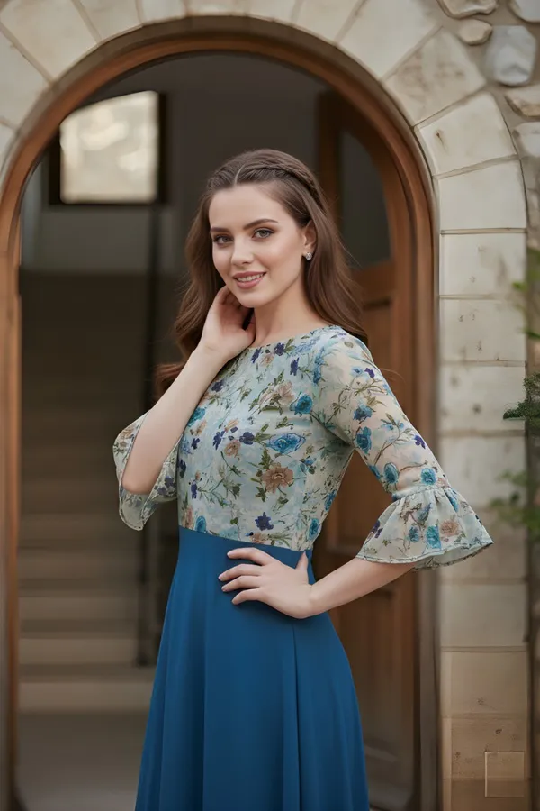 Blue_Cotton_Gown_For_Women
