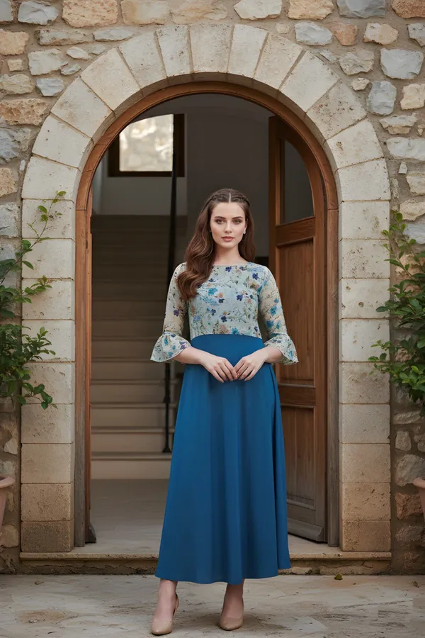 Blue_Cotton_Gown_For_Women