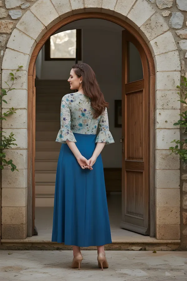 Blue_Cotton_Gown_For_Women