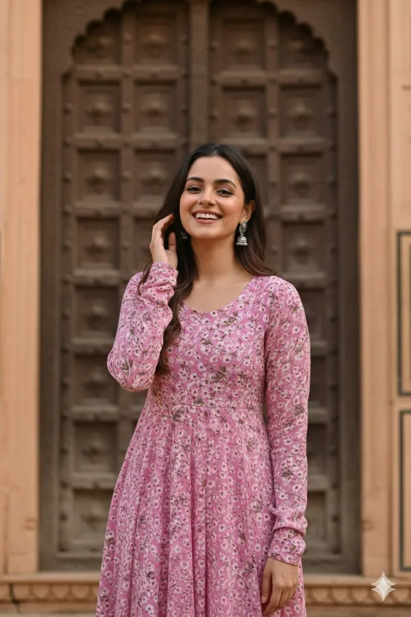 Pink_Georgette_Gown_For_Women