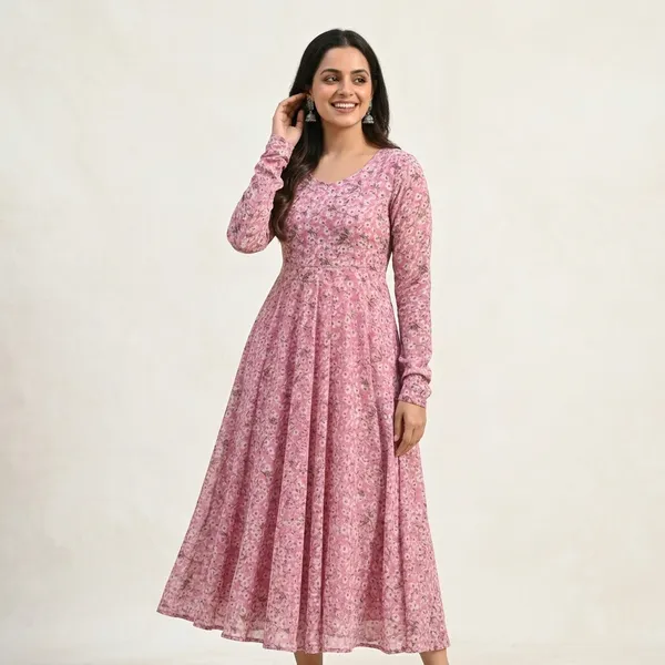 Pink_Georgette_Gown_For_Women