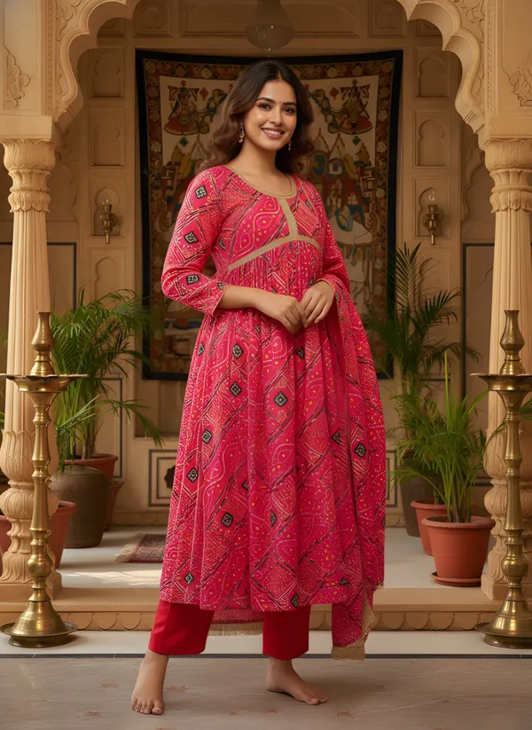 Red_Delta_Silk_Kurta_Set_For_Women