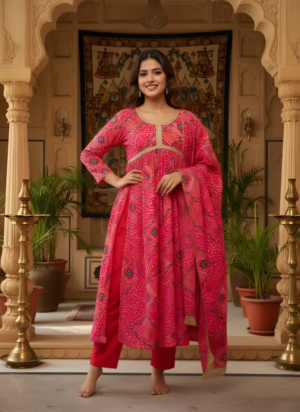 Red_Delta_Silk_Kurta_Set_For_Women