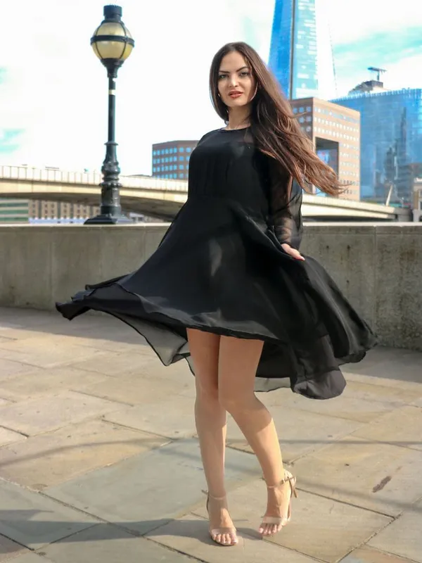 Woman_Black_Georgette_Fancy_Dress