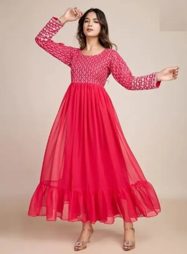 Red_Georgette_Gown_For_Women