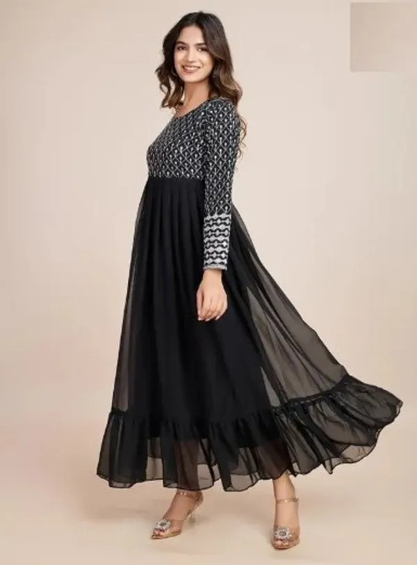 Woman_Black_Embroidered_Georgette_Anarkali_Gown