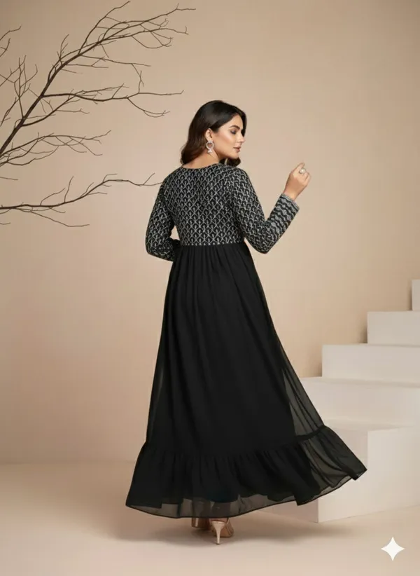 Woman_Black_Embroidered_Georgette_Anarkali_Gown