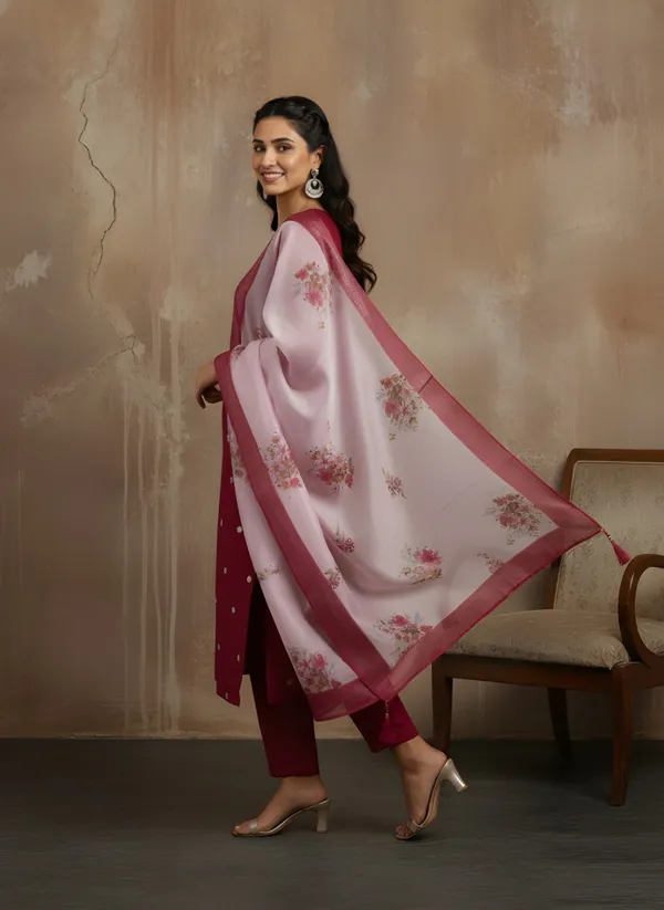 Maroon_Georgette_Kurta_Set_For_Women