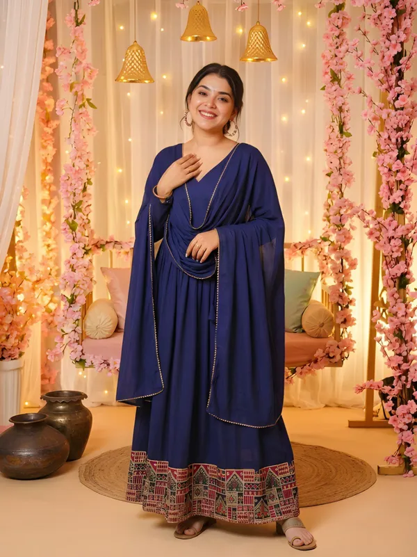 Blue_Vichitra_Silk_Anarkali_With_Dupatta_For_Women