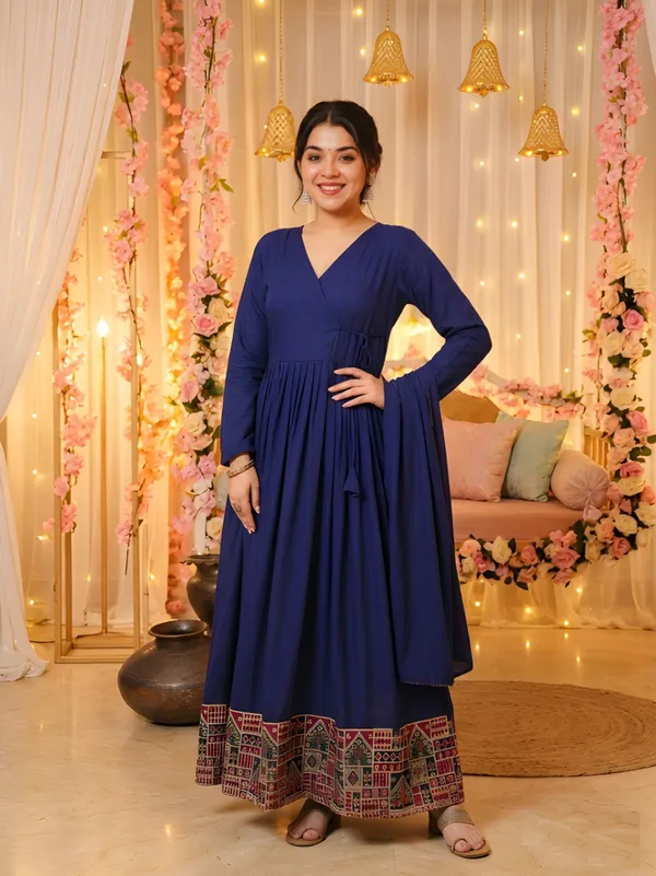 Blue_Vichitra_Silk_Anarkali_With_Dupatta_For_Women